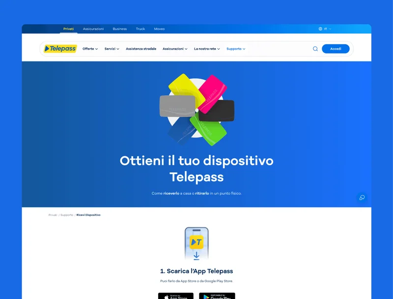 Come ottenere il dispositivo Telepass